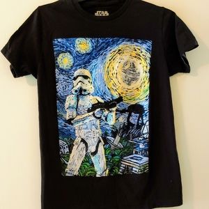 Star Wars Storm Trooper Starry Night Black T-shirt
